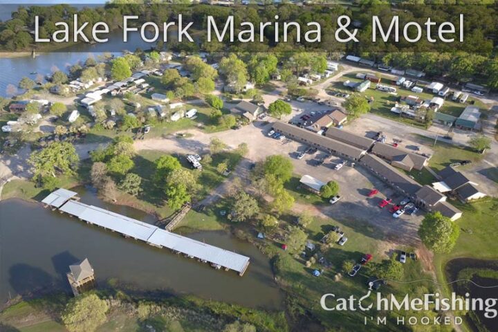 Lake Fork Marina and Motel Overhead view