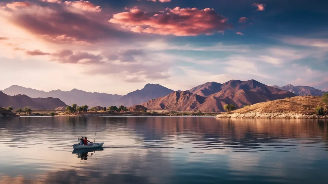 Bass fishing beauty of Lake Perris california