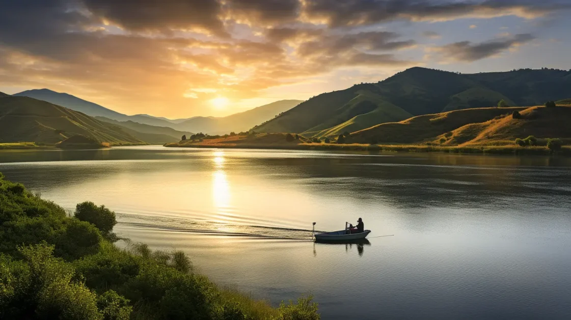 Don Pedro Reservoir at sunrise