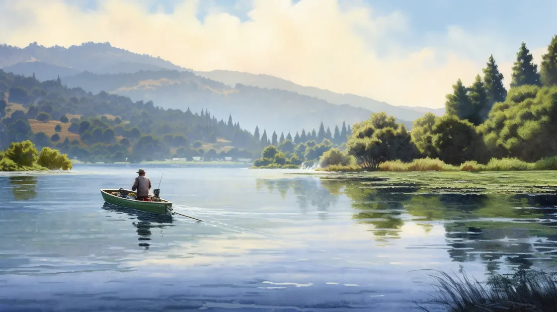 Fishing Lake Camanche in California