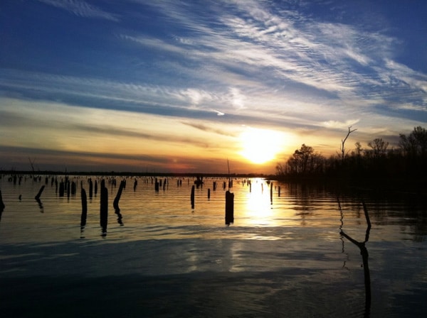 Sunset over lake fork, texas