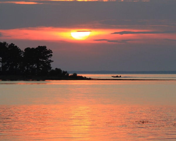 Sunset over Sam Rayburn in Texas