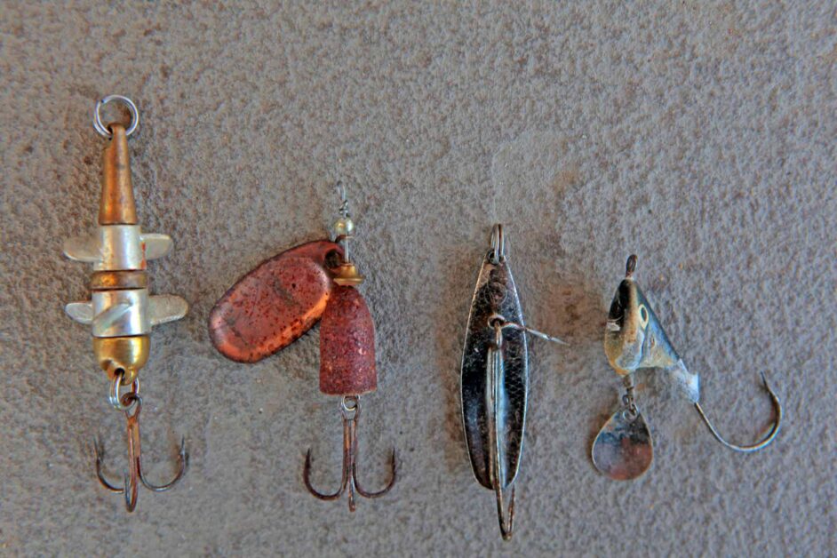 Rusty fishing baits and lures