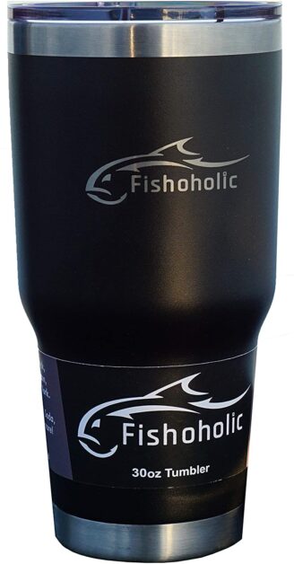 Fishoholic 30oz Tumbler with Magnetic Slide Lid