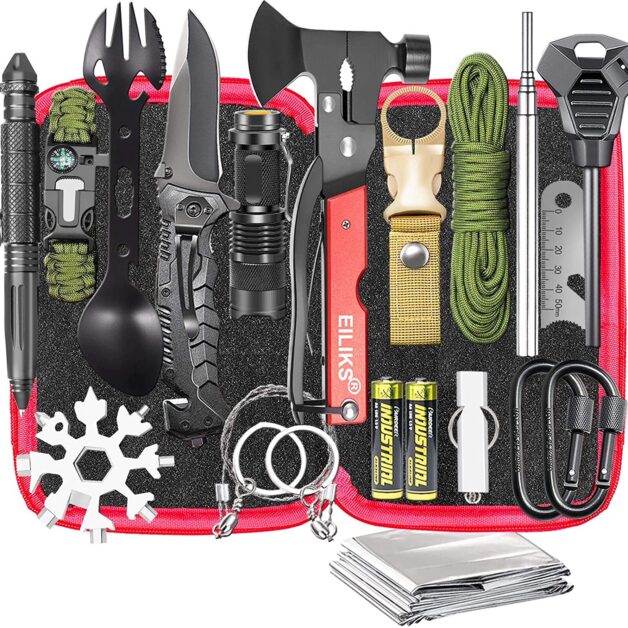 Survival Gear and Equipment Kit 20 in 1
