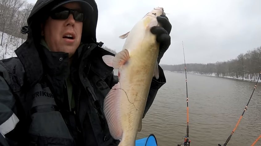 Winter catfish fishing